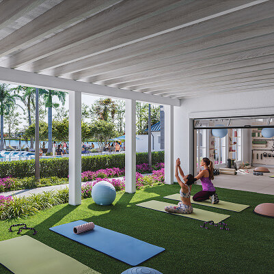 exercise center near community pool
