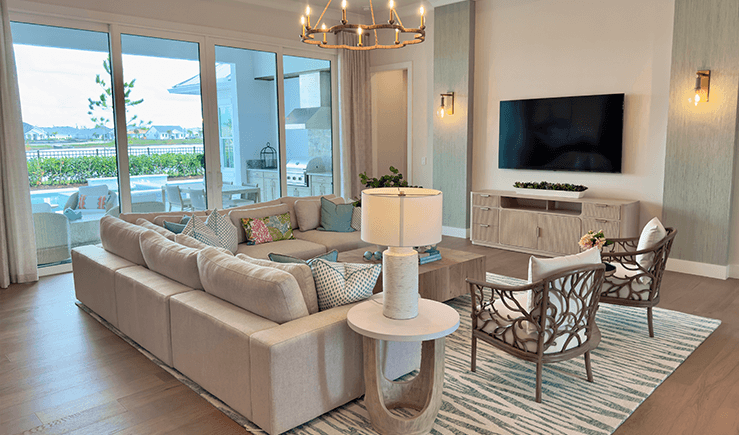 new home construction living room in bradenton